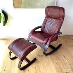 Ekornes Stressless Rocking Chair And Ottoman