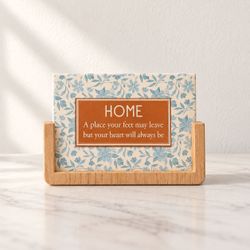 Home Quote Decorative Sign with Wood Stand