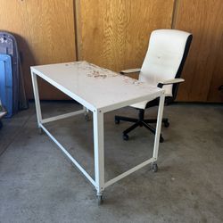 Metal Desk With Chair