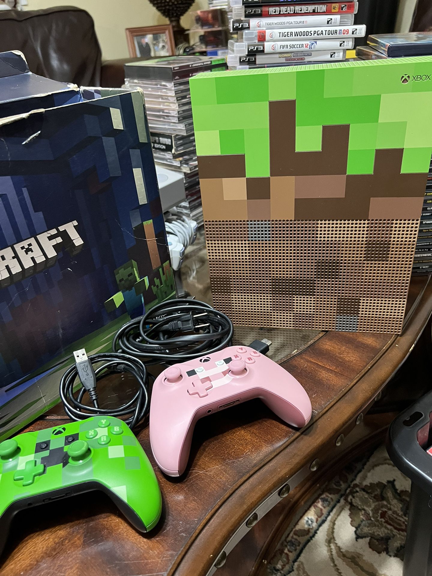 Xbox One S Minecraft Limited Edition With Two Controllers $300