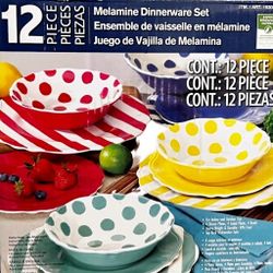 12 Piece Melamine Dinnerware Set