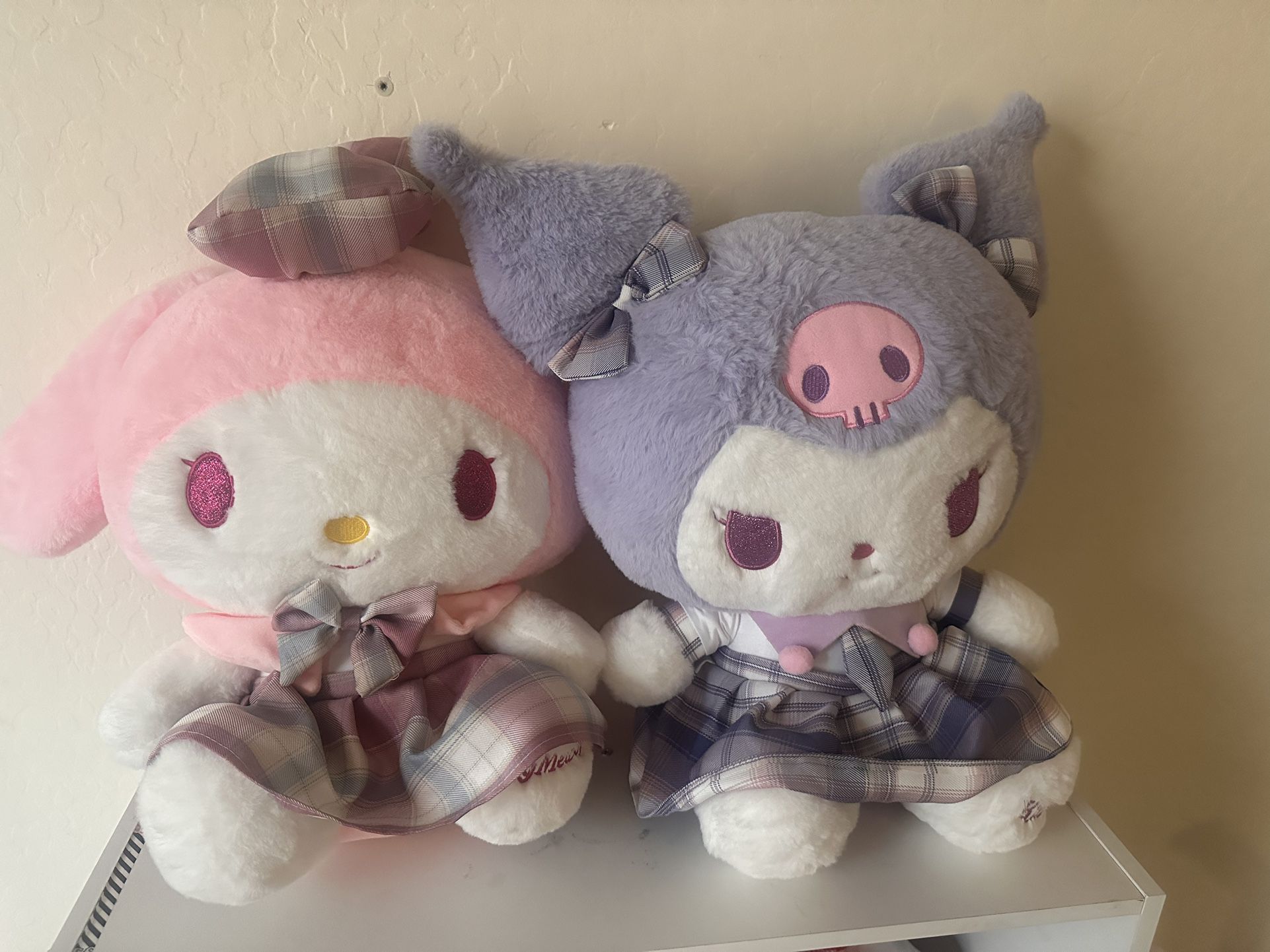 Hello kitty friends my melody and kuromi plushies