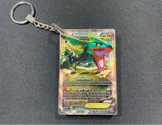Pokemon Rayquaza EX Liquid Holo Keychain