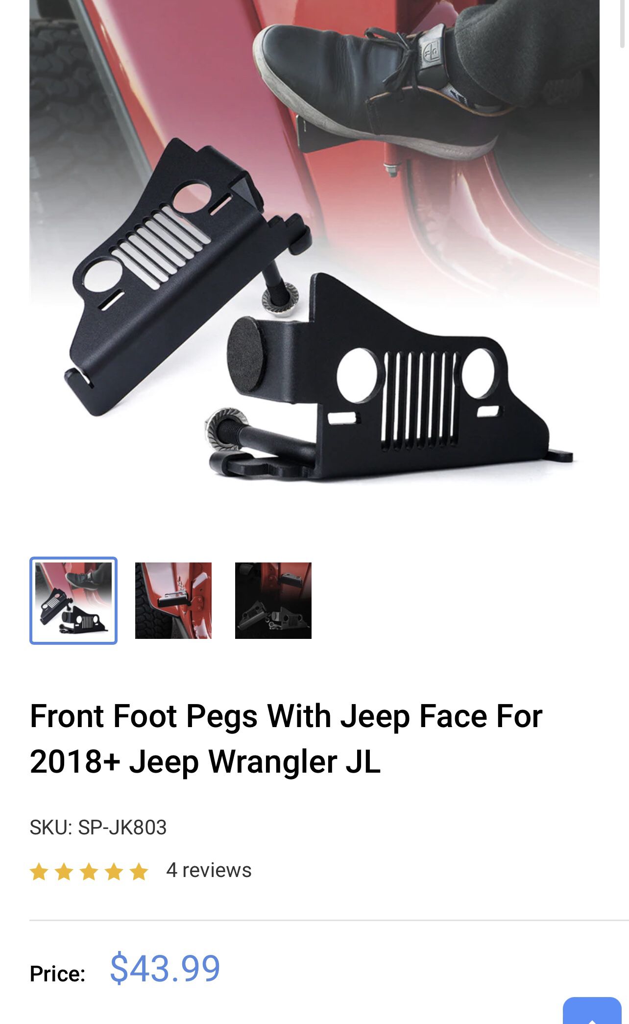 Brand New Jeep Logo Foot Pegs