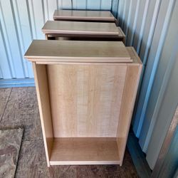 3 small bookshelves
