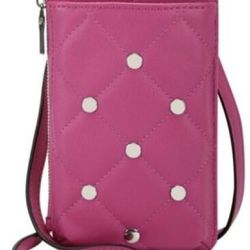 INC International Concepts Studded Quilted Women's wallet crossbody -ORCHID