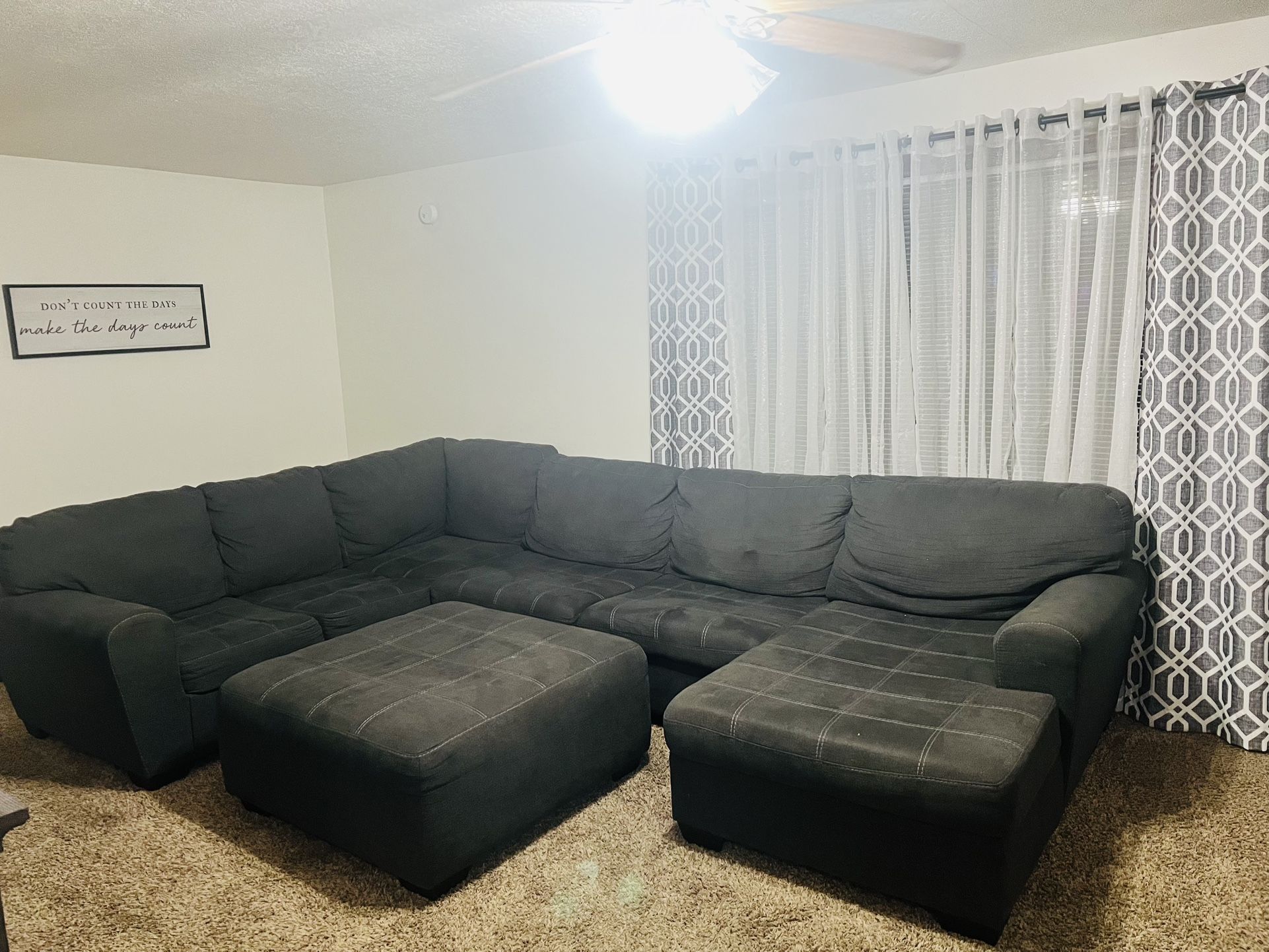 Large Sectional Couch With Ottoman 