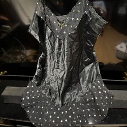 Black 2 Pieces Women Sexy Nightgown Lace Babydoll Chemises V-Neck Modal Sleepwear Full Slip Side Slit Sleep Dress Size L