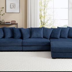 Brand New Large Sectional Sofa Couch Set With Ottoman Included