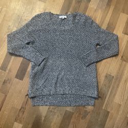 Madewell Landmark Texture Side-Zip Marled Knit Sweater - Grey/Black