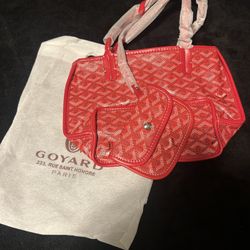Goyard Red Canvas Hand Bag