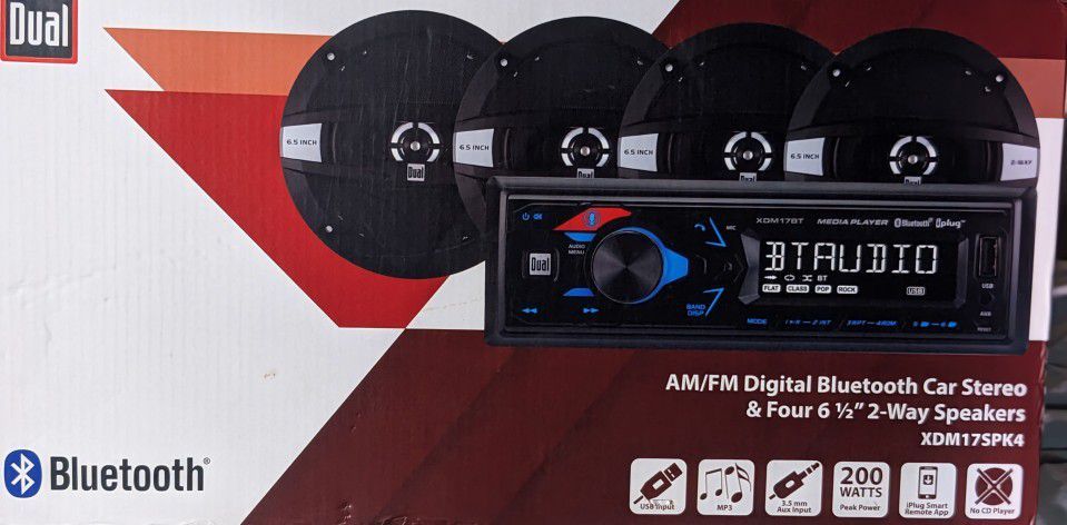 Dual Bluetooth Car Stereo & Speakers