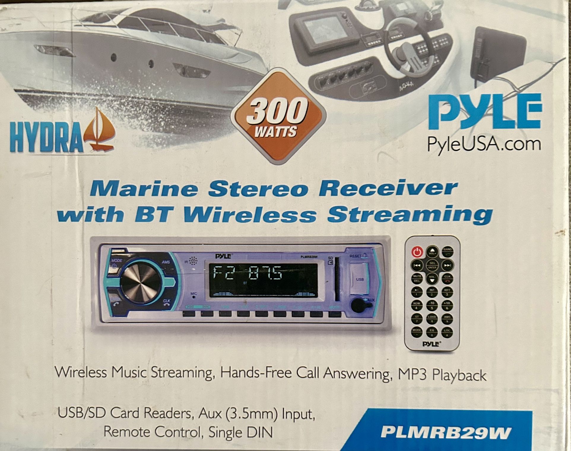 BRAND NEW PYLE: Marine Stereo Receiver with BT Wireless Streaming