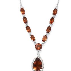 Premium Santa Ana Madeira Citrine & White Zircon Drop Necklace - new!