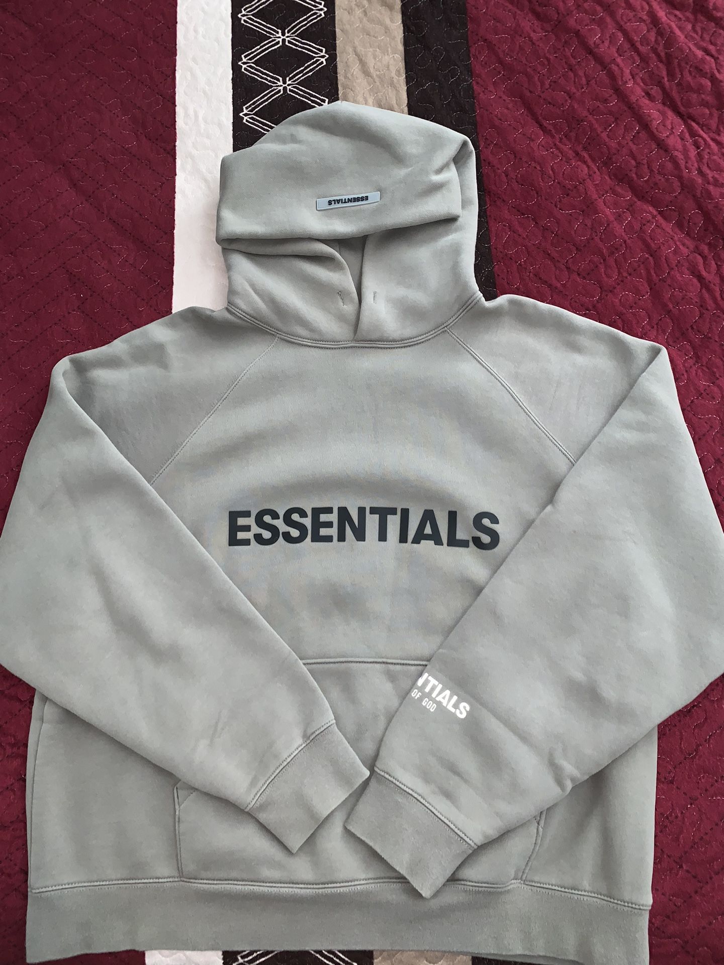 Fear of God Essentials Pullover Hoodie Cement Applique Logo Size Small Used $100
