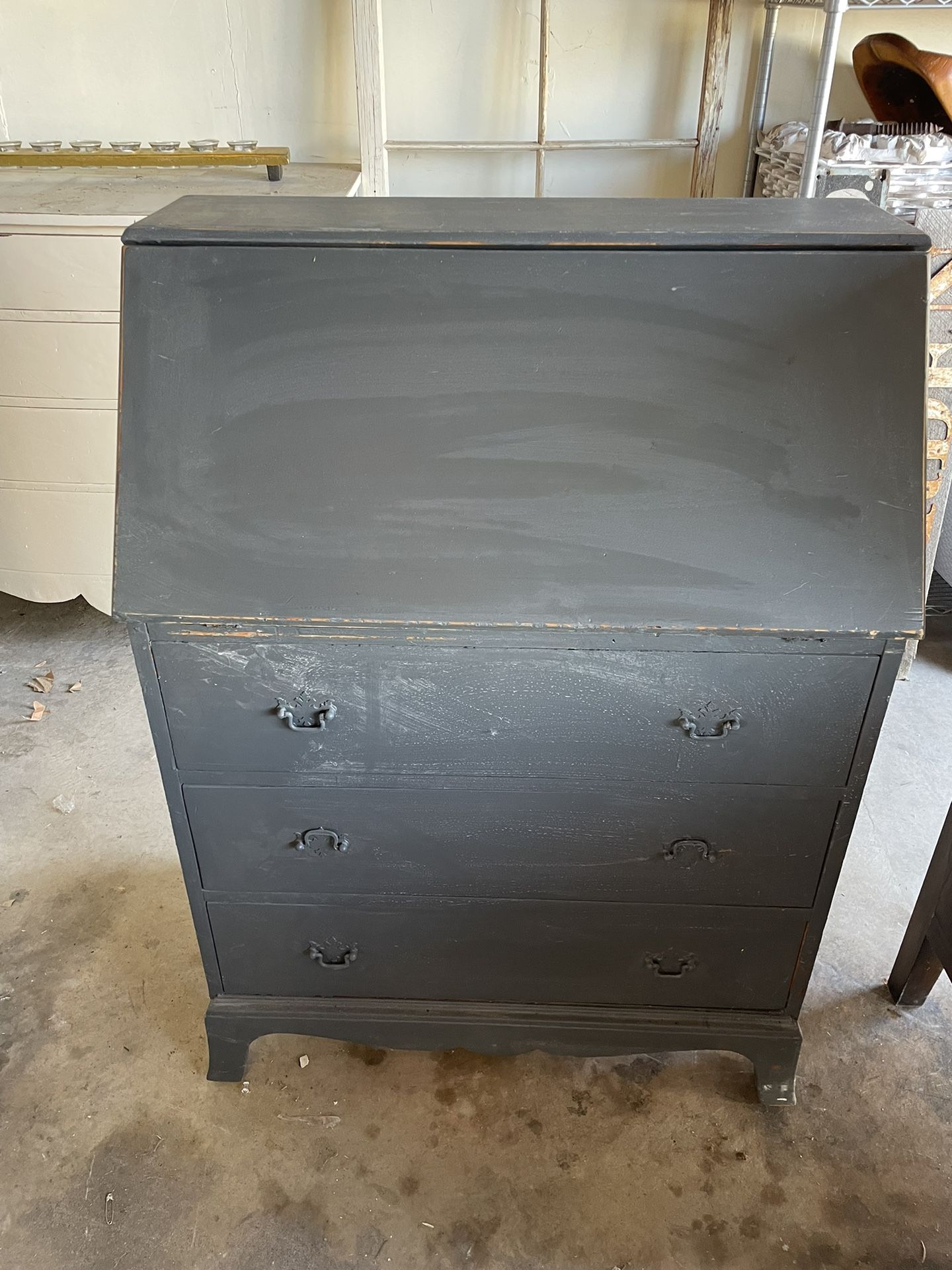Charcoal Grey Secretary Desk