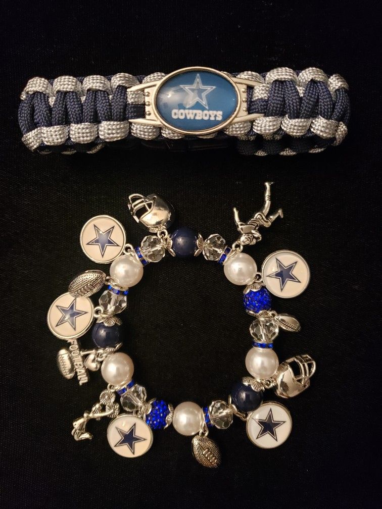 Dallas Cowboys (2) Piece Set Paracord and Charm Bracelets