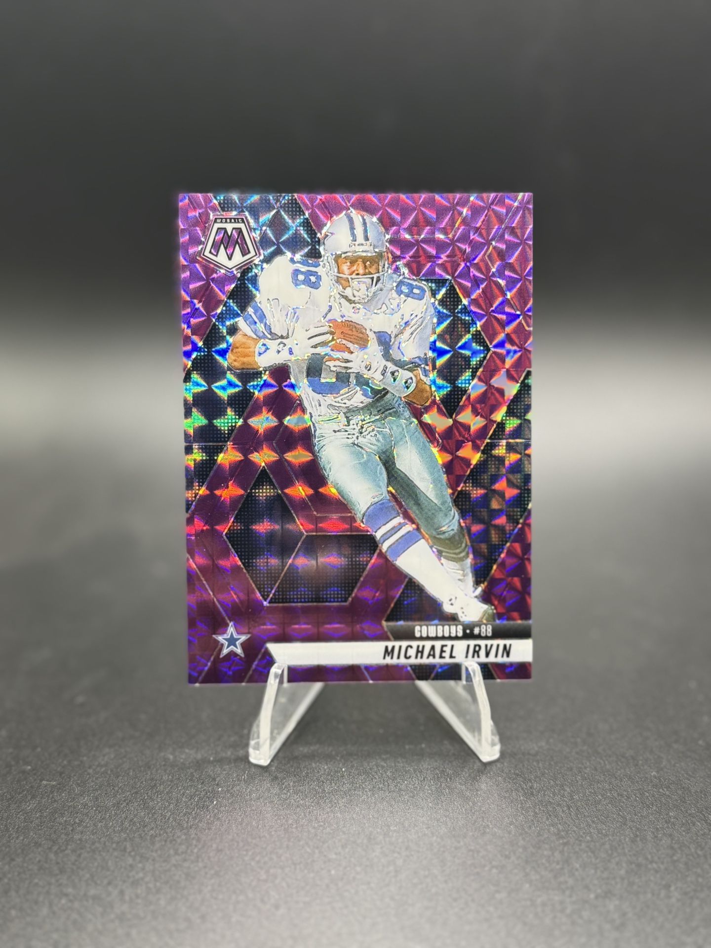 2025 Panini Mosaic Michael Irvin /49 Purple Prizm Dallas Cowboys