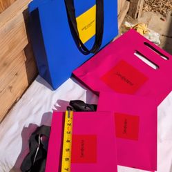 Saint Laurent (YSL) 4 paper shopping bags from small to medium