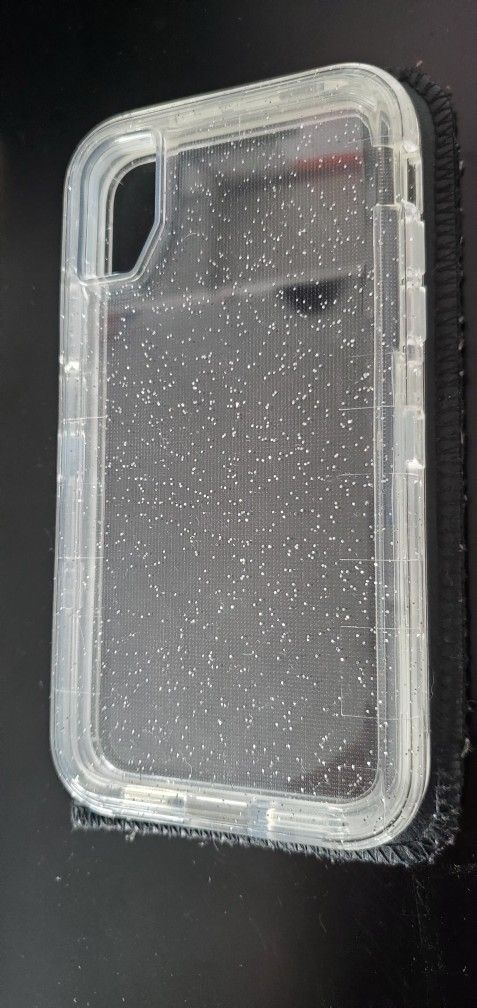 iPhone X/XS, Clear Glitter Phone Case