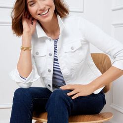 Talbots White Classic Jean Jacket 
