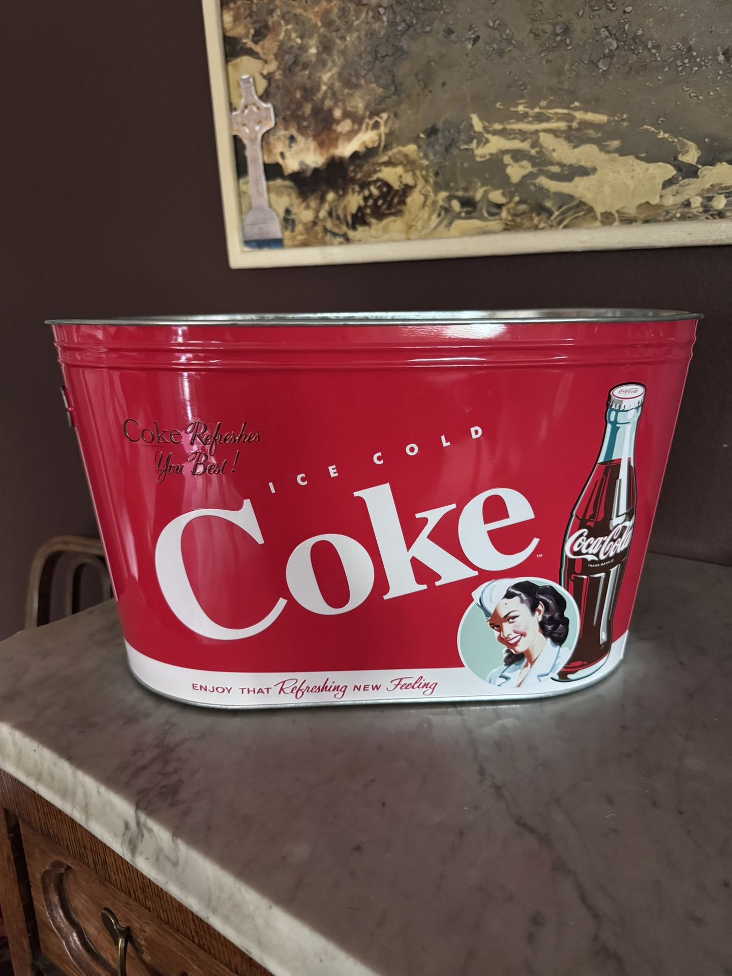 Coke Brand Metal Ice Tub/Chest