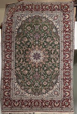 Authentic Persian Isfahan Red Rug