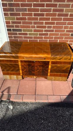 Vintage Art Deco Walnut Cedar Chest