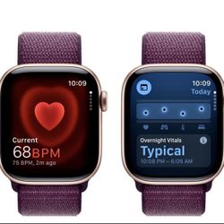 Apple Watch Series 10 (GPS) 42mm Aluminum Case With Plum Sport Loop - Rose Gold (Brand New)