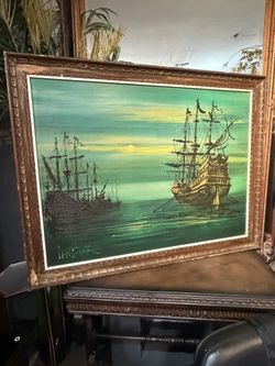 Mid Century Oil On Board, Signed By The Artist