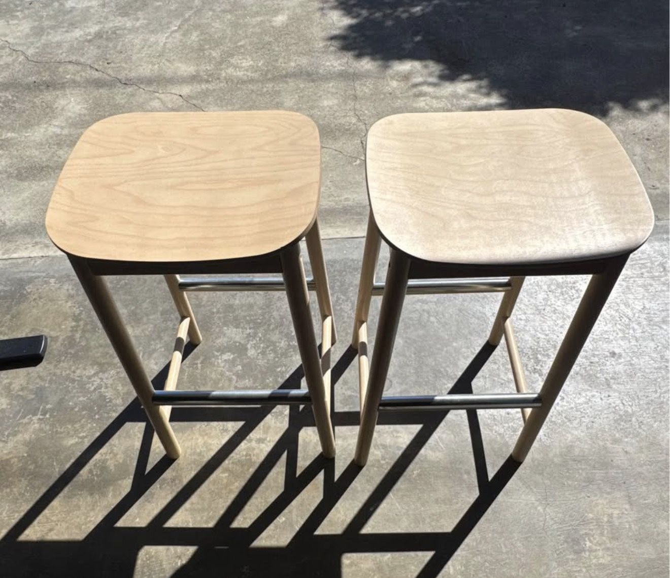 IKEA 2 White Oak Bar Stools 