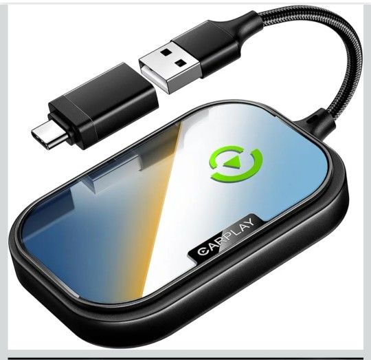 Wireless CarPlay Adapter for Apple iPhone, Converts Factory Wired CarPlay to Wireless CarPlay 2024 Upgrade Plug & Play Auto Connect for Cars from 2015