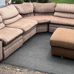 Sectional Couch Set With Pull Out Bed And Ottoman 