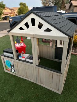 KidKraft Patio Party Wooden Outdoor Playhouse $80