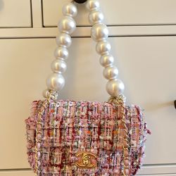 pearl shoulder pink bag