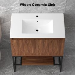 36 Inch Modern Bathroom Vanity with Ceramic Sink New