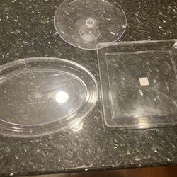 3 Clear Platters