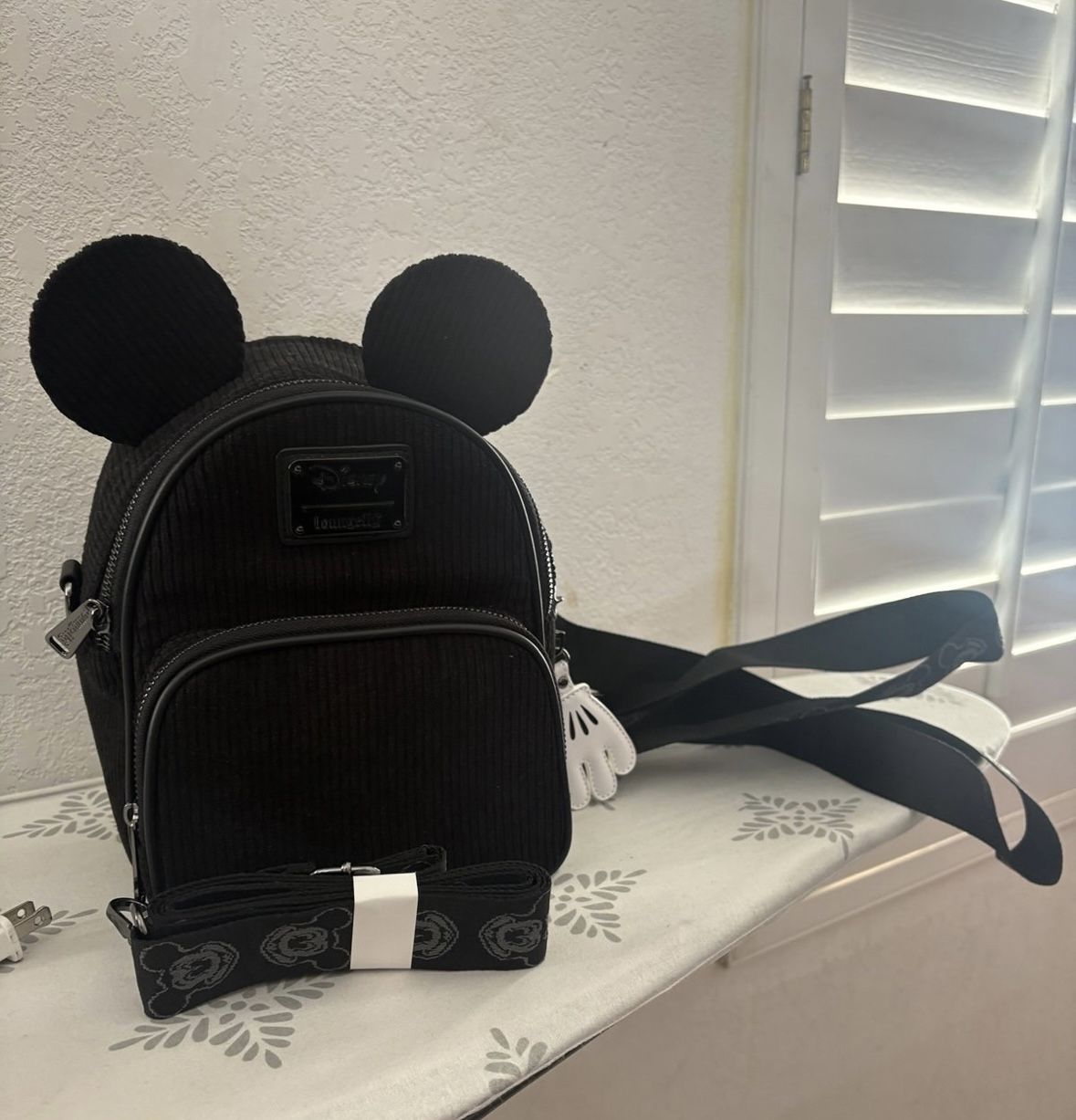 Loungefly Disney Mickey Corduroy Convertible Crossbody Bag