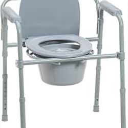 Drive Folding Steel Bedside Commode Chair.
