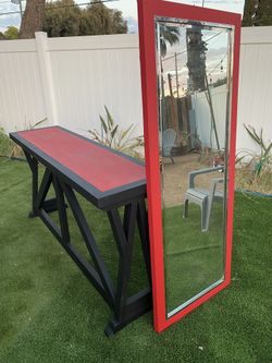 Refurbished Bar Table And Mirror $300