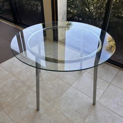 Round Glass Dinning Table Only
