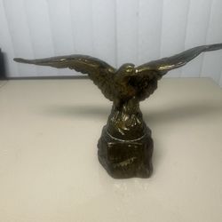 Vintage EMIG Cast Metal Eagle Statue 11" Wingspan Approximately 2 lbs. needs polishing! 