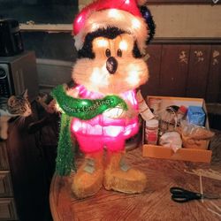 Disney 32" Tall Pre-Lit Mickey Mouse Animated Decoration "Season Greetings"