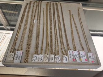 14k10k gold necklace different prices and grams layaway available 10% Dwon if you interested please make sure you ask for Maribel thank you