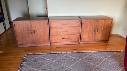 Vintage Heritage Henredon 3-Piece Walnut Credenza / Sideboard – Mid-Century – 9’ Long
