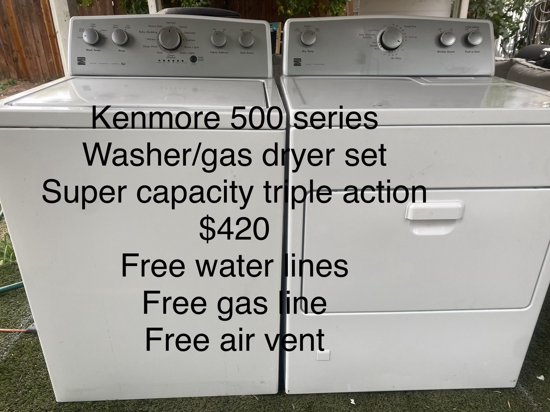 Kenmore 500 Series Washer And Gas Dryer Set