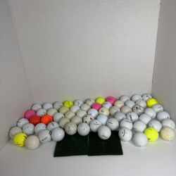 65+ Mixed Golf Balls Lot Rare & Assorted Brands Titleist Callaway Colored cleand