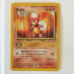 Magby Rare Non Holo #24 Fossil Set Pokémon TCG