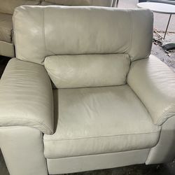 Italian Leather Couch With Electric Leg Recliner