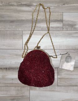 Jessica McClintock Burgundy Beaded Evening Crossbody